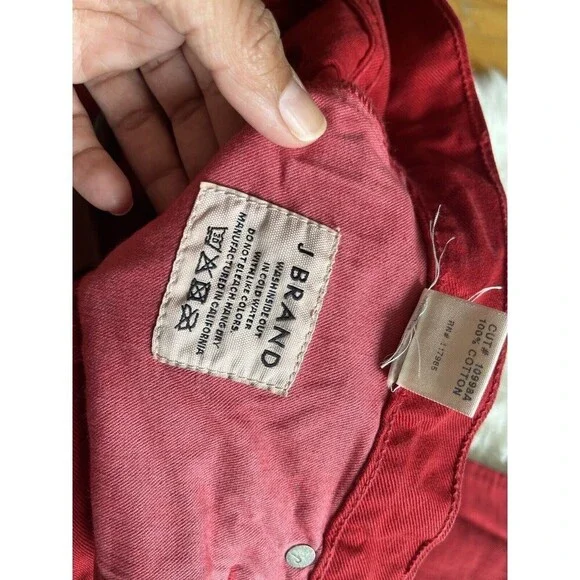 J Brand Men’s Size 34 Red Kane Slim Straight Fit Jeans MEASURES 37X35 - Picture 10 of 13